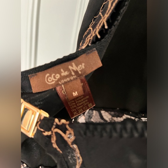 🔥NWT COCO DE MER Rivera Satin Cami with Suspenders in Medium - Picture 8 of 10